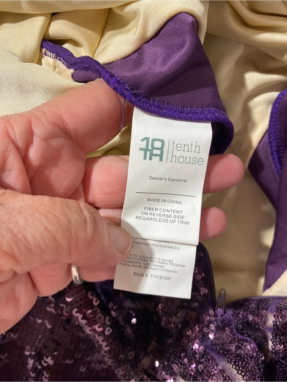Tenth House Purple Sequin Girls' Dance Costume Leotard Size SA (RI)